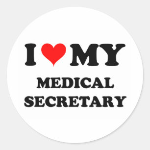 Sticker Rond J'Aime Mon Secrétaire Médicale