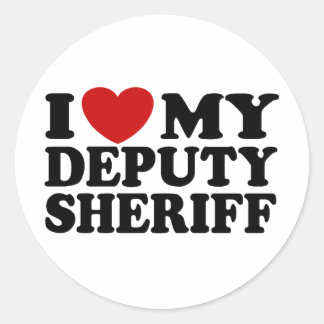 Sticker Rond J'Aime Mon Sheriff Adjoint