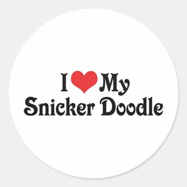 Sticker Rond J'Aime Mon Snicker Doodle (Devant)