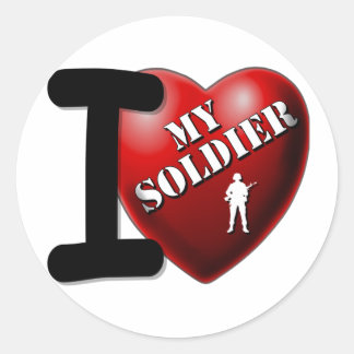 Sticker Rond J'aime mon soldat