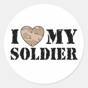 Sticker Rond J'aime mon soldat