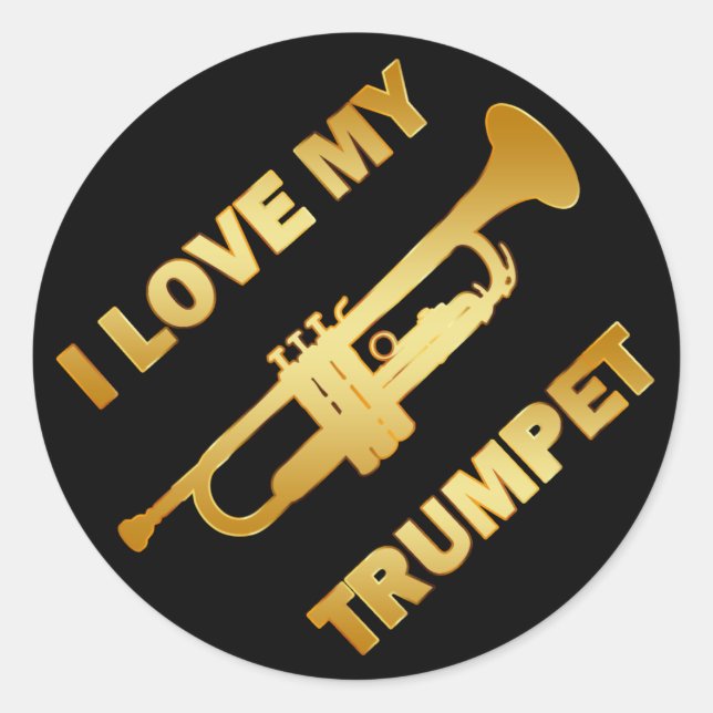 STICKER ROND J'AIME MON TRUMPET (Devant)