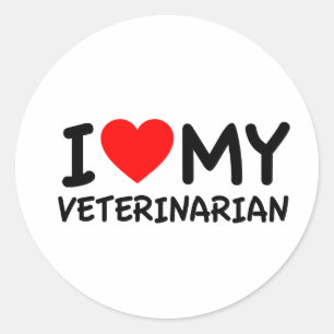 Sticker Rond J'aime mon vétérinaire