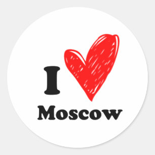 Sticker Rond J'aime Moscou