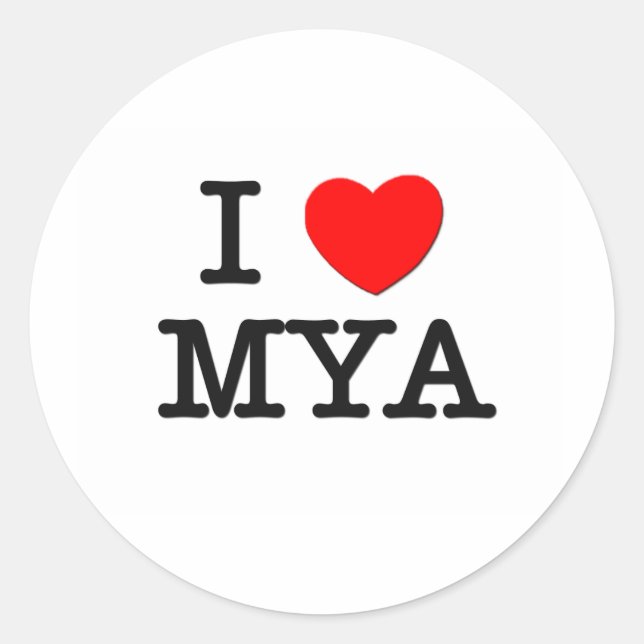 Sticker Rond J'aime Mya (Devant)