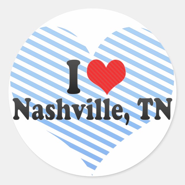Sticker Rond J'aime Nashville, TN (Devant)