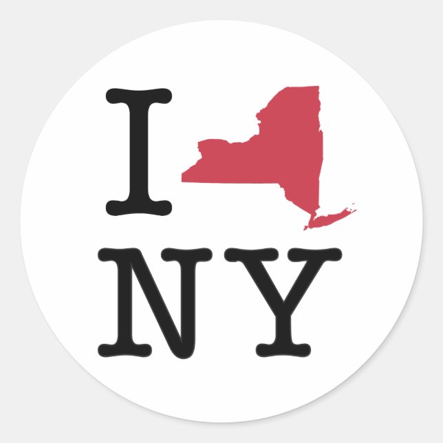 Sticker Rond J'aime New York (Devant)
