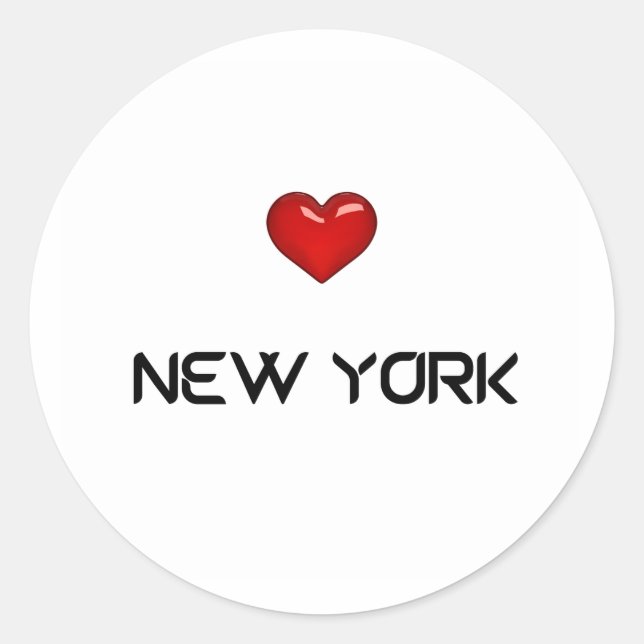 Sticker Rond J'aime New York (Devant)