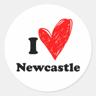 Sticker Rond J'Aime Newcastle