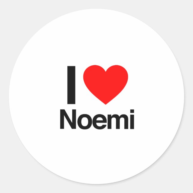 Sticker Rond j'aime noemi (Devant)