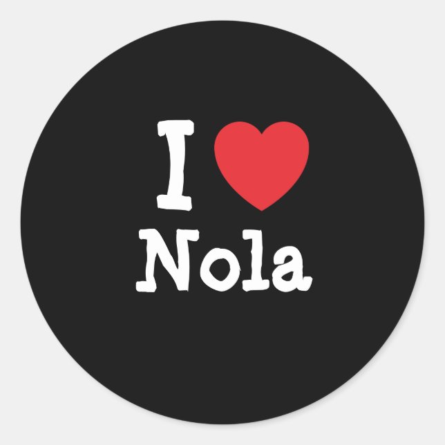 Sticker Rond J'aime Nola coeur T-shirt (Devant)