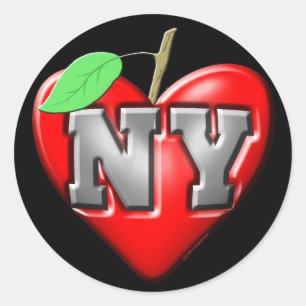 Sticker Rond J'aime NY