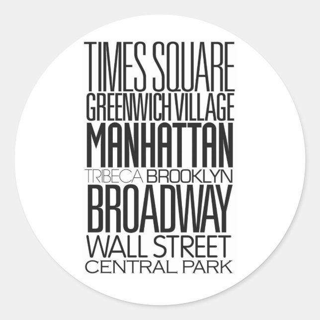 Sticker Rond J'aime NY (Devant)