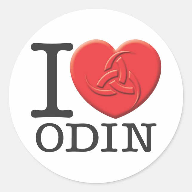Sticker Rond J'Aime Odin (Devant)