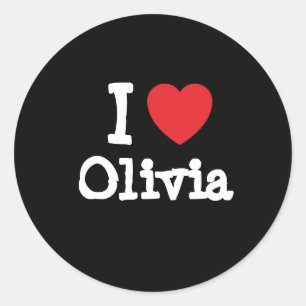 Sticker Rond J'aime Olivia coeur T-shirt