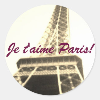 Sticker Rond J'Aime Paris ! Je t'aime Paris !