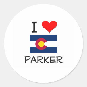 Sticker Rond J'aime PARKER le Colorado