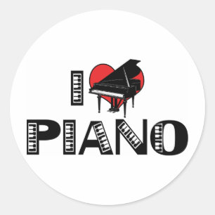 Sticker Rond J'aime Piano