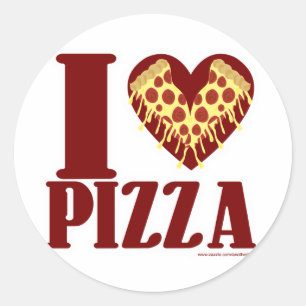 Sticker Rond J'aime Pizza
