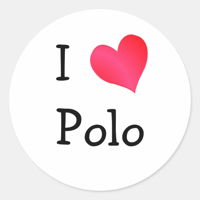Sticker Rond J'aime Polo (Devant)