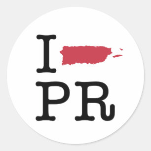 Sticker Rond J'aime Porto Rico