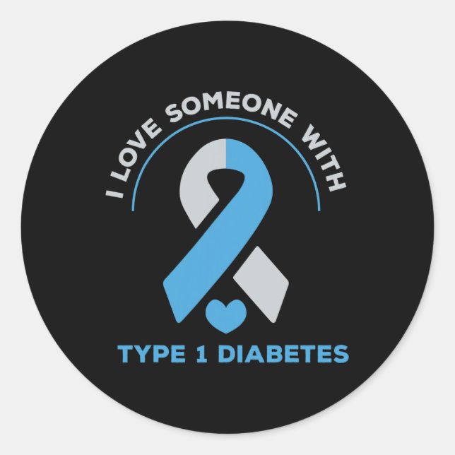 Sticker Rond J'Aime Quelqu'Un Avec Un Cadeau De Sensibilisation (Devant)