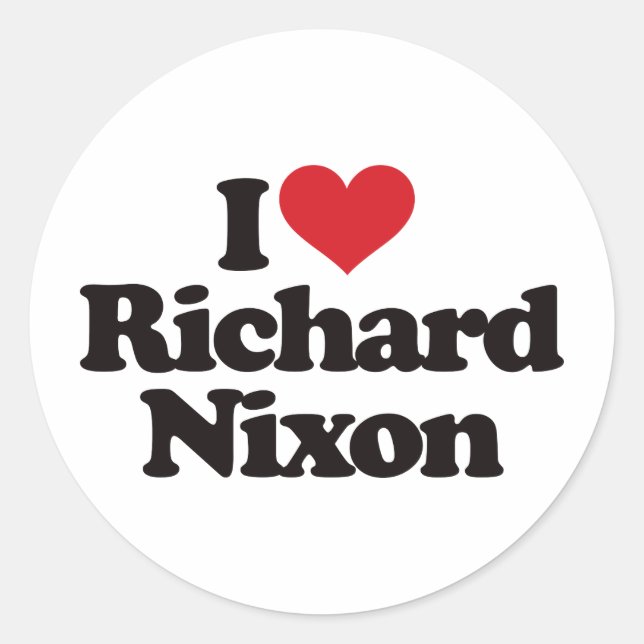 Sticker Rond J'aime Richard Nixon (Devant)