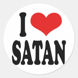 Sticker Rond J'aime Satan