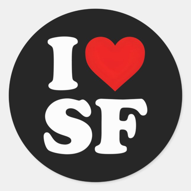 Sticker Rond J'Aime Sf San Francisco He (Devant)