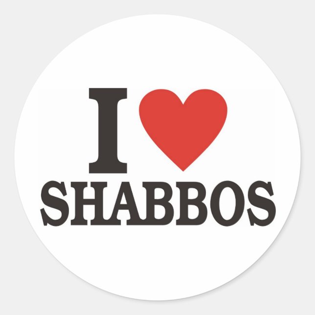 Sticker Rond J'aime Shabbos (Devant)