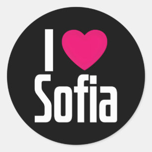 Sticker Rond J'Aime Sofia K He I He Sofia