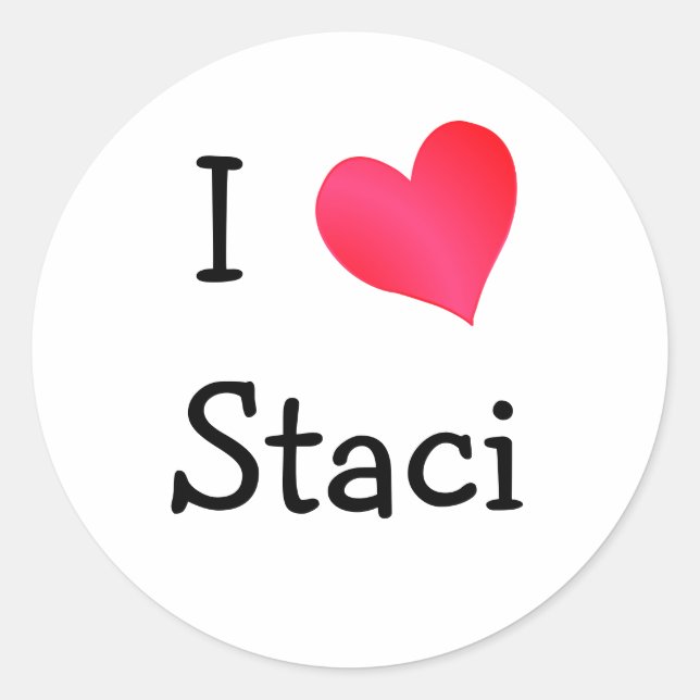Sticker Rond J'aime Staci (Devant)