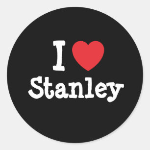 Sticker Rond J'aime Stanley coeur personnalisé