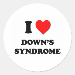 Sticker Rond J'aime syndrome de Down