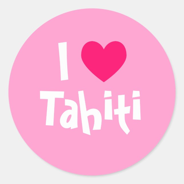 Sticker Rond J'aime Tahiti (Devant)