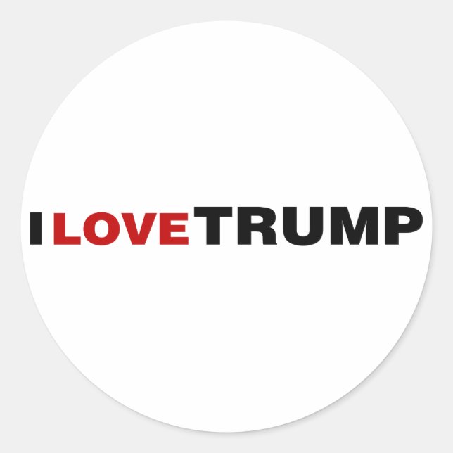 Sticker Rond J'aime Trump (Devant)