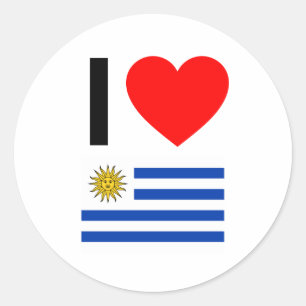 Sticker Rond j'aime uruguay