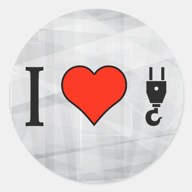 Sticker Rond J'Aime Utiliser Un Crochet De Grue (Devant)