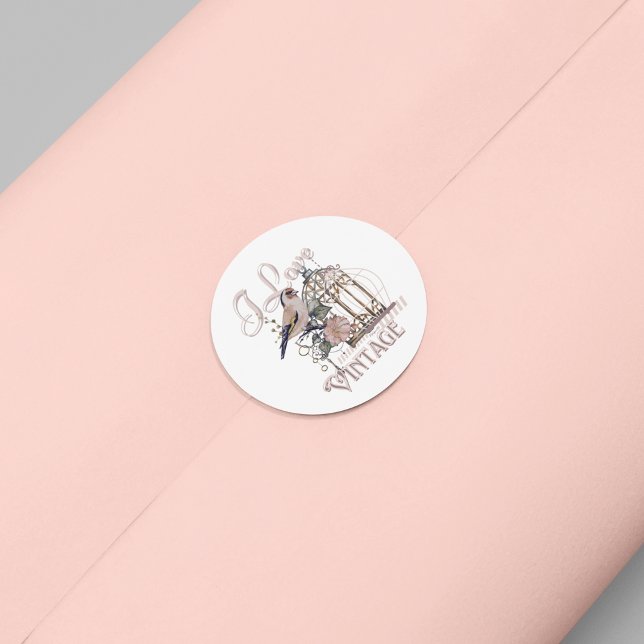 Sticker Rond J'aime Vintage (Créateur téléchargé)