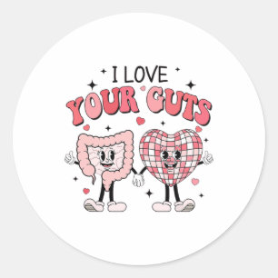 Sticker Rond J'Aime Votre Infirmière Retro Gi Infirmière Valent