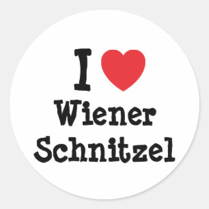 Sticker Rond J'aime Wiener Schnitzel coeur T-shirt