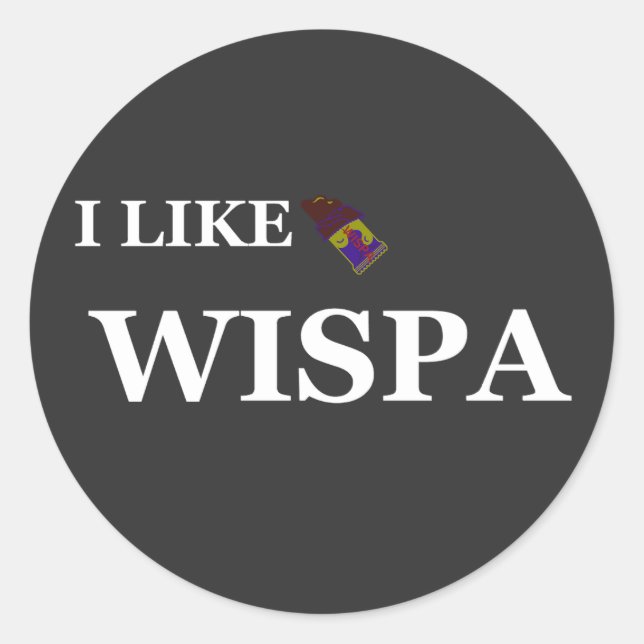 Sticker Rond j'aime wispa (Devant)