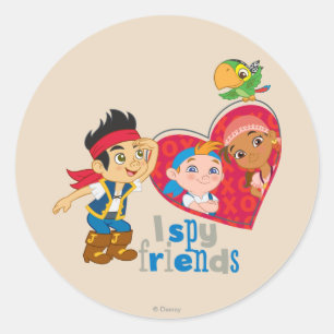Sticker Rond Jake et les "Jamais Land Pirates"  J'espionne mes 