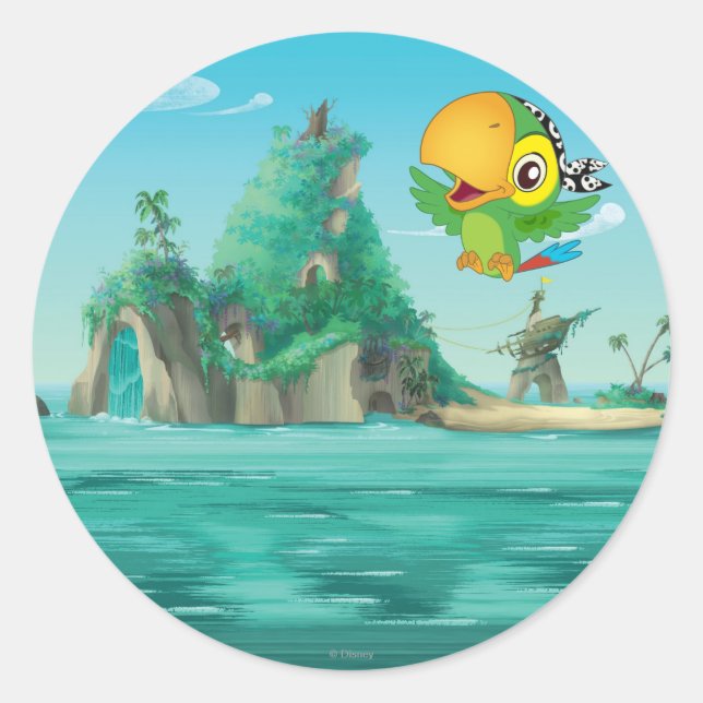 Sticker Rond Jake et les pirates du Neverland | Vol Skully (Devant)