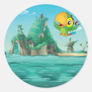 Sticker Rond Jake et les pirates du Neverland   Vol Skully