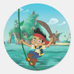 Sticker Rond Jake et les pirates terrestres   Jake Running