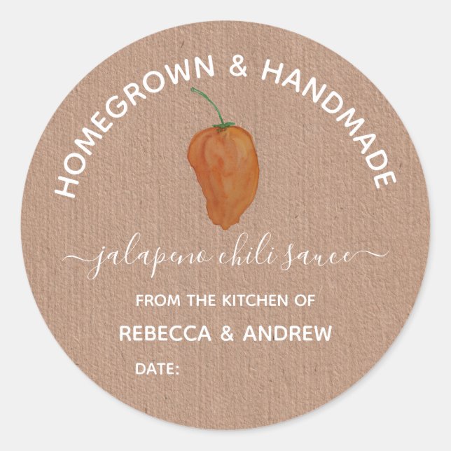 Sticker Rond Jalapeno confit confiture maison et artisanale (Devant)