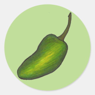 Sticker Rond Jalapeno Poivre épicé vert chaud Jalapenos Veggie