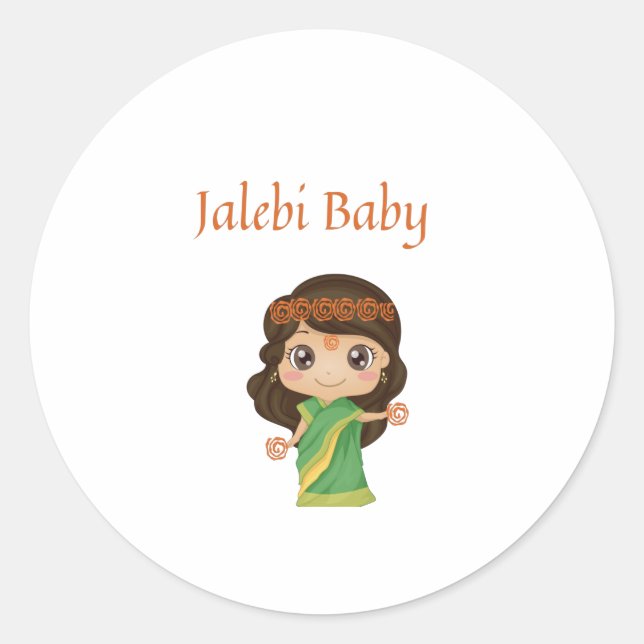Sticker Rond Jalebi carte de remerciements de costume bébé pour (Devant)
