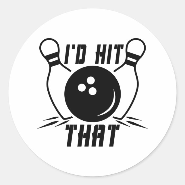 Sticker Rond J'allais frapper cette impression Bowling (Devant)